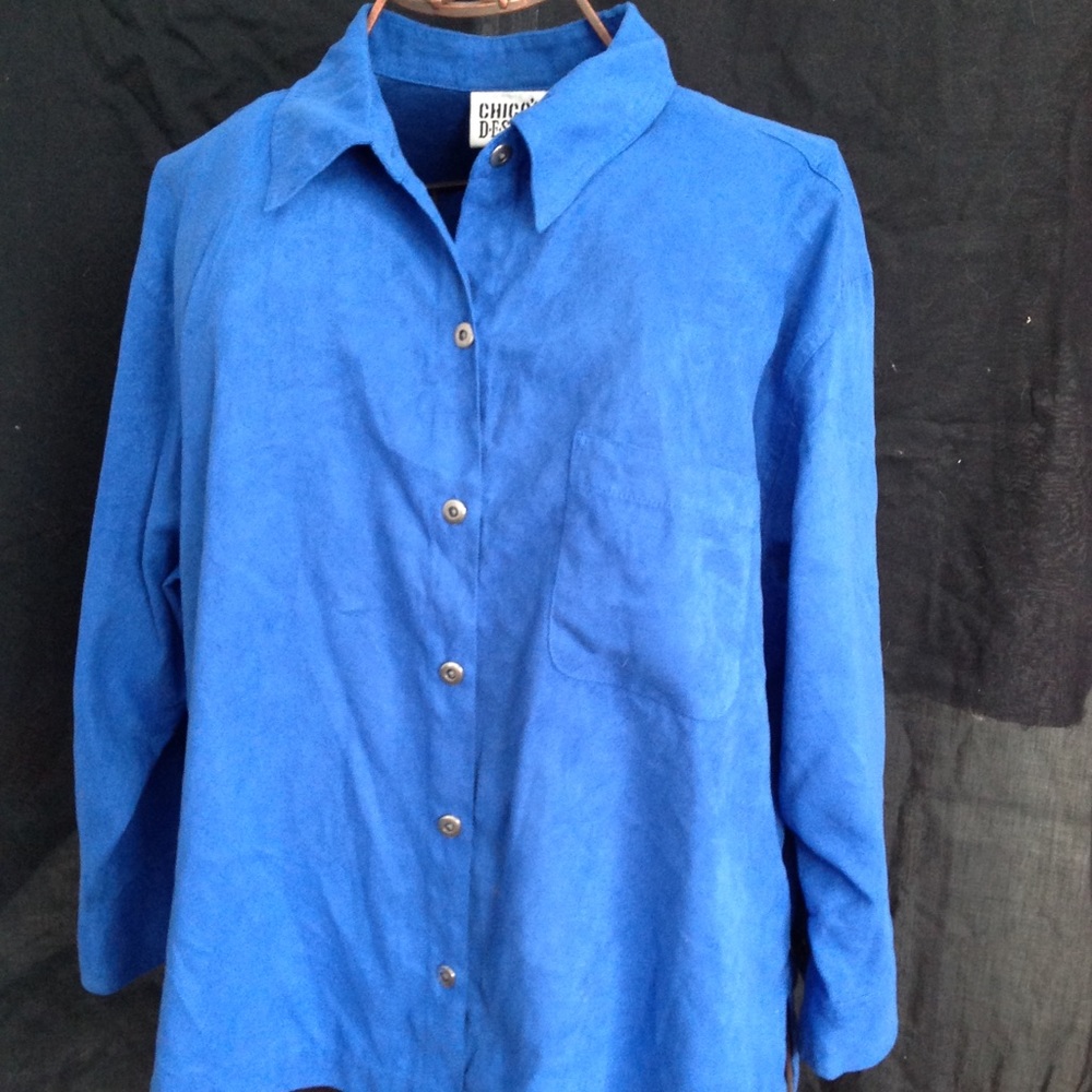 CHICO'S Size 2 blue blouse jacket